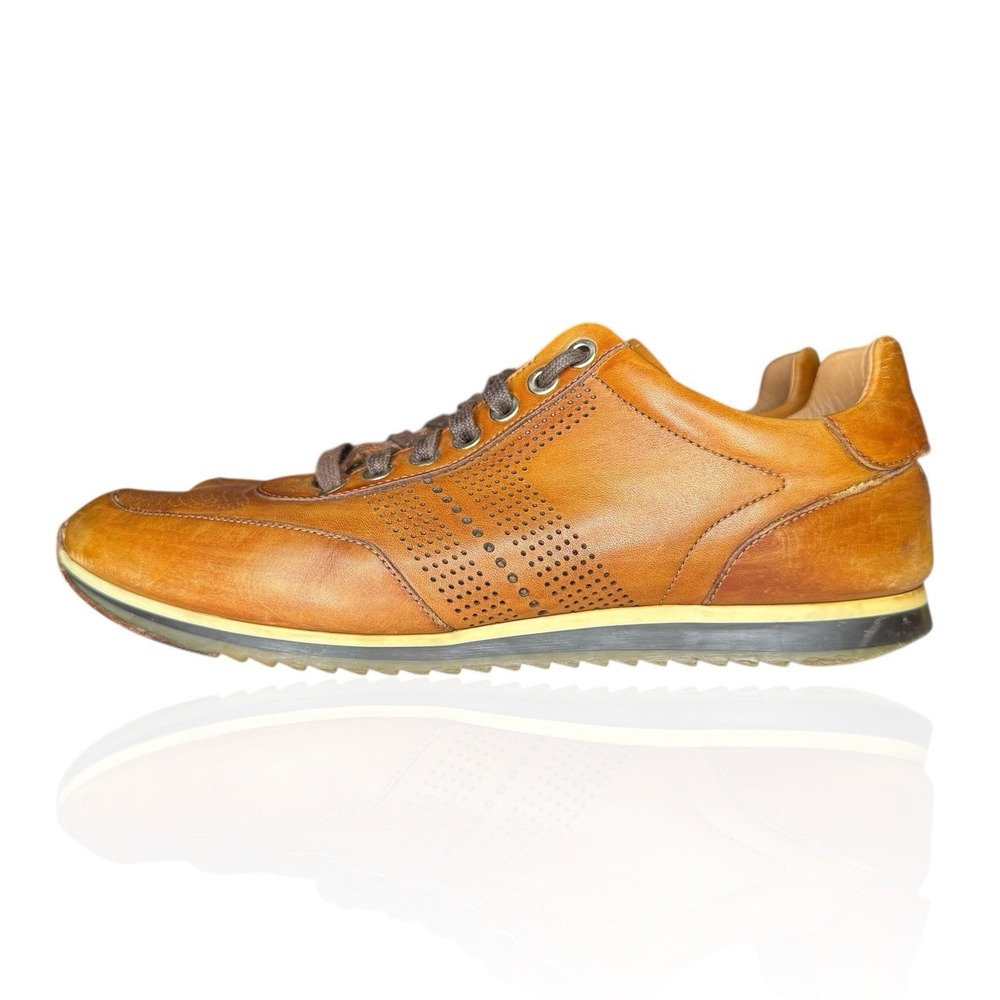 Magnanni Pueblo Perforated Shoes Mens 7 M Brown Leather 14804 Luxury Sneakers